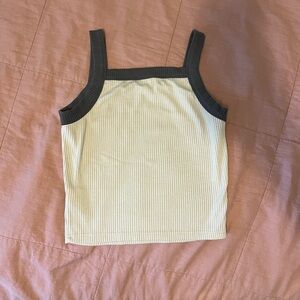 Women's Ribbed Tank Top - Cream and Black
